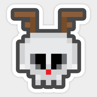 8-bit Reindeer skull Sticker